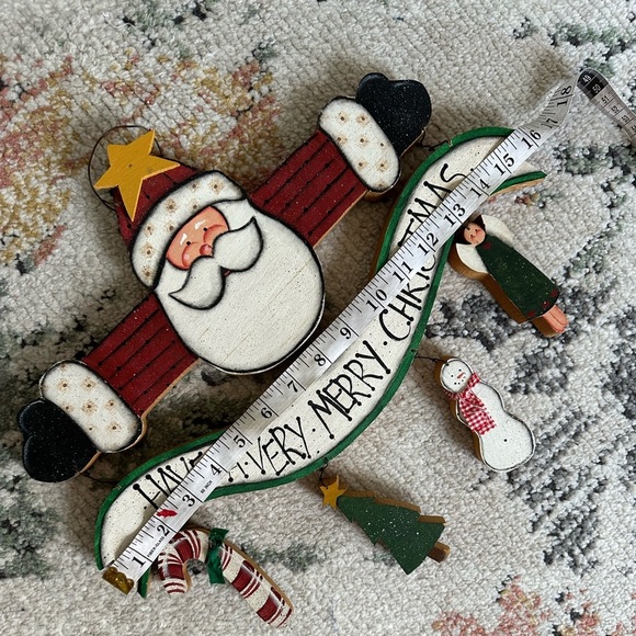 Vintage Hand Crafted Santa Have a Merry Christmas Wooden Wall Art - Picture 6 of 16